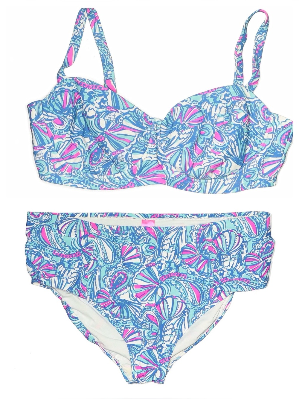 Lilly Pulitzer for Target Blue Pink Seashell Print Bikini Set Plus Size 24w 26w